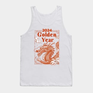 Golden Year Dragon Majestic White T-Shirt Tank Top